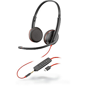POLY Blackwire C3225 ausinės su laidine galvos juosta Biuro / skambučių centro USB Type-C juoda