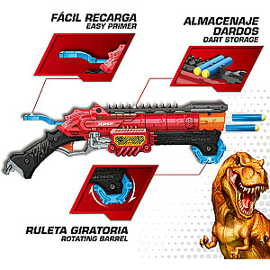 Pistoletas su 24 smūgiais. kulkos, 6 kiaušiniai iki 27 metrų X-Shot Dino Attack ZURU 8 g+ CB46560