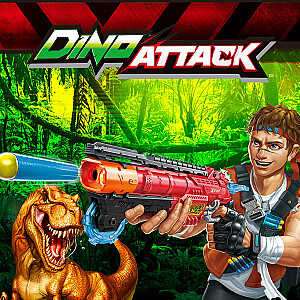 Пистолет с 24 порол. пулями, 6 яиц дальность до 27 метра X-Shot Dino Attack ZURU 8 g+ CB46560