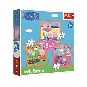 TREFL Peppa Pig dėlionė 3 viename (20,36,50 vnt.) 3+ T34852