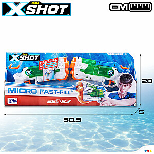 Vandens pistoleto rinkinys 2 vnt. X-Shot Micro Fast-Fill 27 cm 5+ CB46673
