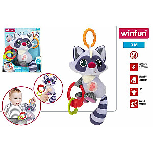 Minkštas kabantis barškutis Raccoon su garsu 22 cm 3 m + CB46707