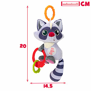 Minkštas kabantis barškutis Raccoon su garsu 22 cm 3 m + CB46707