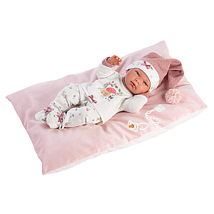 Кукла малышка Ника 40 см на розовой подушке, c соской (виниловое тело) Испания LL73880