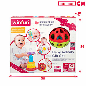 Rinkinys kūdikių lavinamiesiems žaislams piramidė, muzika. žaislas ir 2 barškučiai 0 m+ CB46885