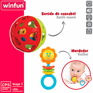Комплект для малыша игрушки развивающие пирамидка, муз. игрушка и 2 погремушки 0 m+ CB46885