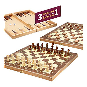 Stalo žaidimas Šachmatai, šaškės (medinės) ir nardai CB45593