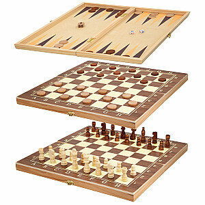 Stalo žaidimas Šachmatai, šaškės (medinės) ir nardai CB45593