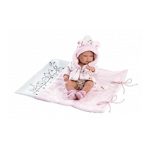 Кукла малышка Ника 40 см на розовом одеялке, c соской (виниловое тело) Испания LL73898