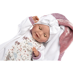 Lėlė kūdikė Heidi 42 cm (akys užmerktos, verkia, kalba, su čiulptuku, minkštas kūnas) Ispanija LL74040