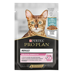 Мультипак PURINA Pro Plan Delicate с индейкой и рыбой — влажный корм для кошек — 10x85 г