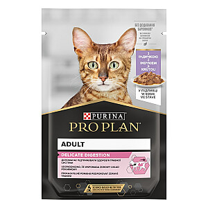 Мультипак PURINA Pro Plan Delicate с индейкой и рыбой — влажный корм для кошек — 10x85 г