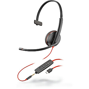 POLY Blackwire C3215 ausinės su laidine galvos juosta Biuro / skambučių centro USB Type-C juoda