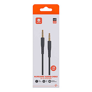 Mini jack 3.5mm AUX cable Vipfan L04 1m, gold plated (black)