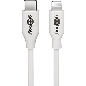 Goobay 39448 Lightning – USB-C USB įkrovimo ir sinchronizavimo laidas, 2 m, baltas Goobay USB-C™ kištukas Apple Lightning kištukas (8 kontaktų)
