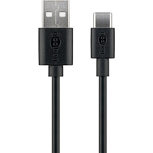 Goobay 59122 USB 2.0 kabelis (USB-C™ į USB A), juodas Goobay