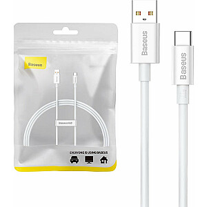 USB kabelis Baseus USB-A - USB-C, 1 m, baltas (P10320102214-01)