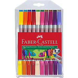 Фломастеры Faber-Castell, двусторонние, 20 цветов.
