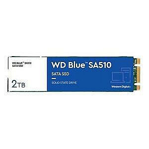 Твердотельный накопитель WESTERN DIGITAL Blue SA510 2 ТБ SATA 3.0 3D NAND Скорость записи 520 МБ/с Скорость чтения 560 МБ/с M.2 TBW 500 ТБ MTBF 1750000 часов WDS200T3B0B