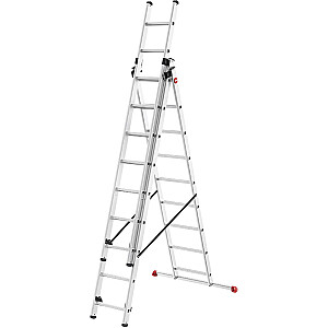 Комбинированная лестница ProfiStep Combi / алюминий / 3x9 ступеней