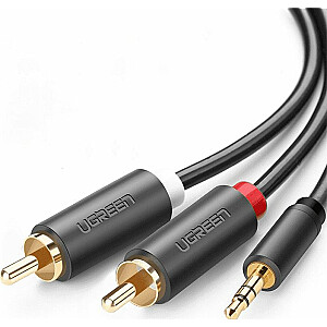 Ugreen Jack kabelis 3,5 mm - RCA (tulpinis), 2 vnt., 1,5 m, juodas (UGR509BLK)