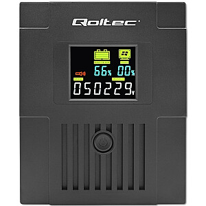 Qoltec 53770 interaktyvi nepertraukiamo maitinimo linija | Monolitas | 1500VA | 900 W | LCD | USB