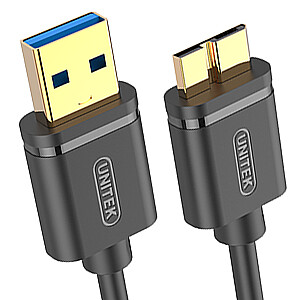 USB laidas Unitek USB-A - 2 m, juodas (Y-C463GBK)