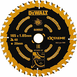 Diskinis pjūklas Dewalt 165x20mm, 40 dantų (DT10301-QZ)