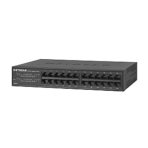 NETGEAR GS324 nevaldomas Gigabit Ethernet (10/100/1000), juodas