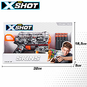 Pistoletas su 8 smūgiais. smiginis 27 metrų nuotolio X-Shot Skins ZURU 8 metai CB46921