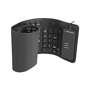 Esperanza EK140 silikoninė USB QWERTY klaviatūra, juoda