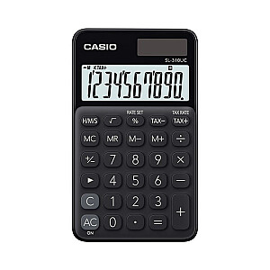 CASIO POCKET SKAIČIUOtuvas SL-310UC-BK JUODAS, 10 SKAITMENŲ EKRANAS