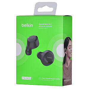 Belkin SoundForm Bolt True Wireless Stereo (TWS) ausinės į ausis įdedami skambučiai / muzika Bluetooth juoda