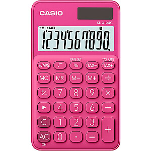 CASIO POCKET SKAIČIUOtuvas SL-310UC-RD RED, 10 SKAITMENŲ EKRANAS