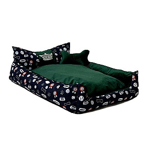GO GIFT Лежак для собак и кошек L - зеленый - 90x75x16 см
