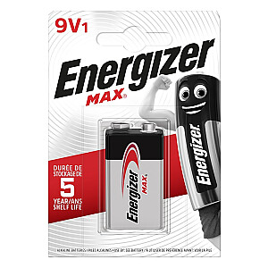 ENERGIZORIAUS AKUMULIATORIUS Max 426660 9V 6LR61, 1 vnt., ekologiška pakuotė