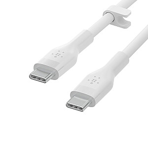 Belkin BOOST↑CHARGE Lankstus USB kabelis, 3 m USB 2.0 USB C, baltas