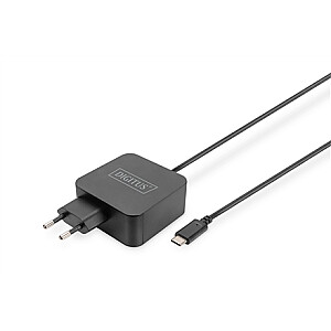 „Digitus“ nešiojamojo kompiuterio įkroviklis USB-C Maitinimo šaltinis 65W PD3.0 DA-10071 1,2 m, juodas