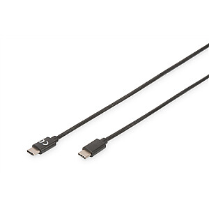 „Digitus“ USB tipo C jungties kabelis AK-300138-030-S USB kištukas 2.0 (C tipas), USB kištukas 2.0 (C tipas), juodas, 3 m