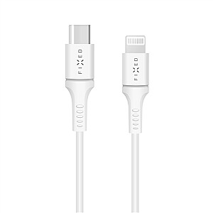 FIXED USB-C/Lightning kabelis, baltas