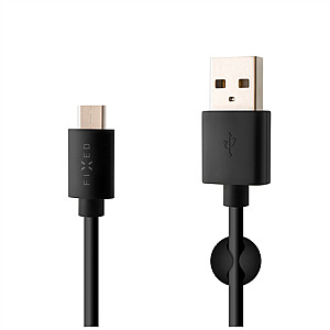 fiksuotas USB/USB-C laidas, juodas