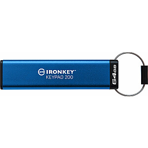 „Flash drive Kingston IronKey Keypad 200“, 64 GB (IKKP200/64 GB)