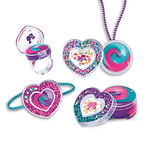 BARBIE Комплект для макияжа "Sparkling Sweet Heart Lip Gloss Lockets"