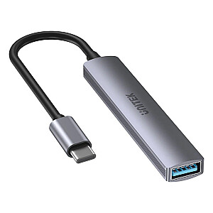 UNITEK HUB USB-C 1XUSB-A 5 ГБ/с, 3XUSB-A 2.0 ALU