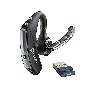 Гарнитура POLY Voyager 5200, беспроводной наушник, крючок для автомобиля/домашнего офиса, Bluetooth-подставка для зарядки, черный