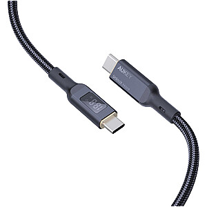 AUKEY CB-MCC102 USB-C maitinimo tiekimas PD 100W 5A LED 1,8m nailono juoda