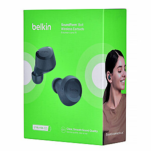 „Belkin SoundForm Bolt“ belaidės ausinės, skambutis į ausį / muzika / sportas / kasdienis „Bluetooth“, žalsvai mėlynas