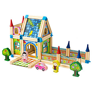 Wooden structural building blocks 6-in-1 house