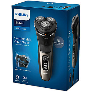 Vyriška barzdaskutė Philips S3242/12 Rotacinis skustuvas Trimmer Black, Gold