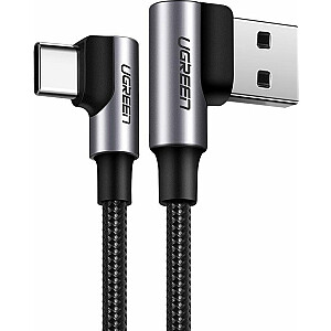 USB laidas Ugreen USB laidas - USB-C, kampuotas UGREEN US176, 3A, 0,5 m (juodas)